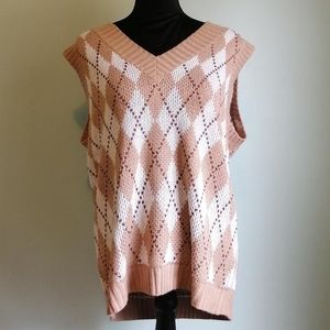 ❄️50% off Streetwear Society Beige Brown Argyle Sweater Vest